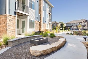 Outdoor firepit with lounge seating